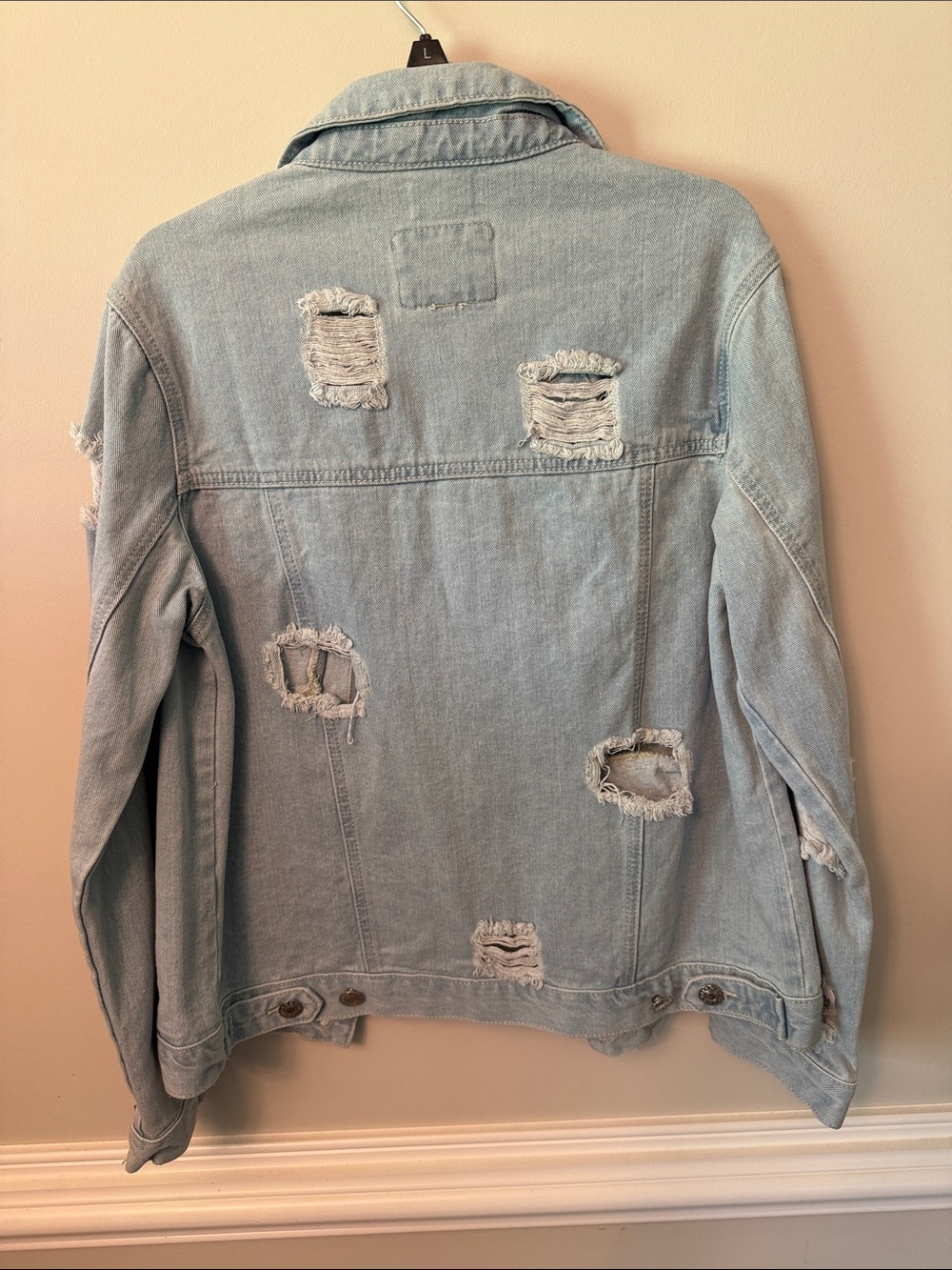 BiBi Distressed Light Blue Denim Jacket - Picture 2 of 2